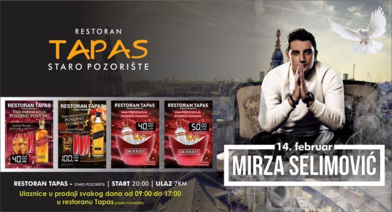 Počela prodaja ulaznica i rezervacija stolova za koncert Mirze Selimovića u Tapasu
