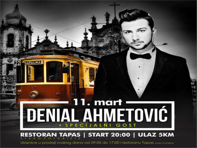 TAPAS-STARO POZORIŠTE: Denial Ahmetović pred zeničkom publikom (11.3.)