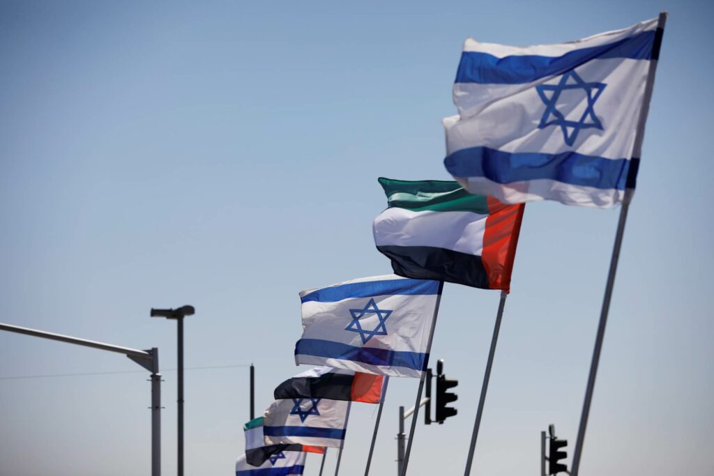 2020 08 17T093534Z 1757498498 RC2LFI9Y8LTS RTRMADP 3 ISRAEL EMIRATES FLAGS