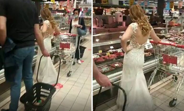 Mladenka u vjenčanici došla u Konzum: ‘Nestalo je narezaka za goste na slavlju’