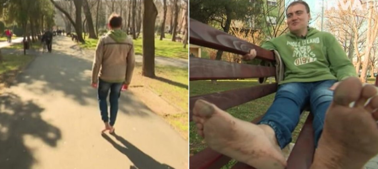 Čovjek iz Požarevca svuda ide bos već deset godina: “Želja mi je da me puste da letim bos avionom, to bi mi bilo hit”