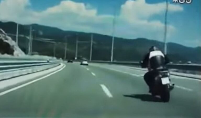 Snimak filmske potjere za motociklistom na autoputu koji je vozio 200 km/h