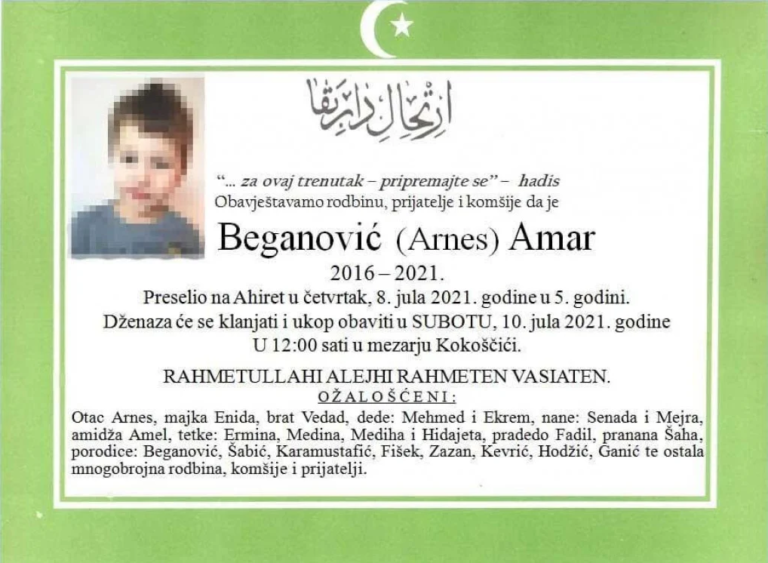 Vareš obavijen tugom: Petogodišnji dječak Amar Beganović smrtno stradao nakon što ga je udarilo drvo