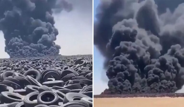 Zapalilo se najveće groblje guma na svijetu, prizori su užasni
