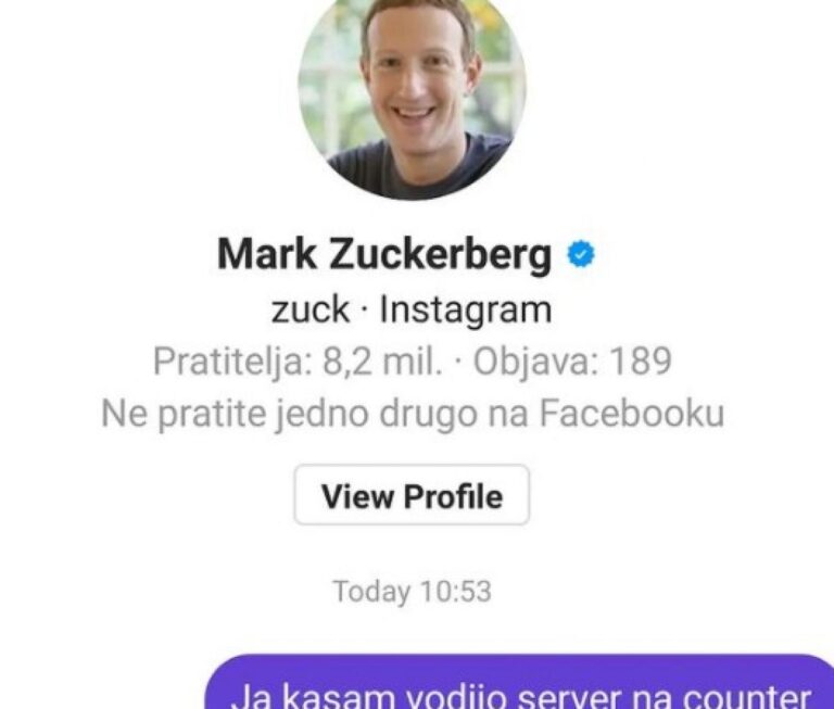 Sabit Iztarcina poslao poruku Zuckerbergu
