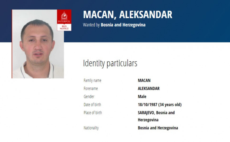 Interpol objavio crvenu potjernicu za Aleksandrom Macanom: Traži se zbog ubistva sarajevskih policajaca