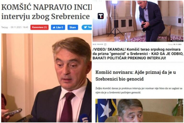Linč srbijanskih tabloida na Komšića: ‘Bahati’ političar tjerao novinara na priznanje