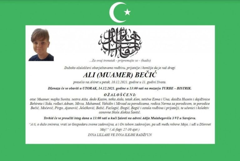 Danas dženaza tragično stradalom 11-godišnjaku: Pretužni smo zbog Alija…