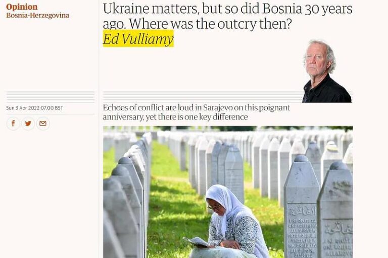 Zašto je Zapad odmah pomogao Ukrajini, a nije BiH ni nakon tri godine agresije