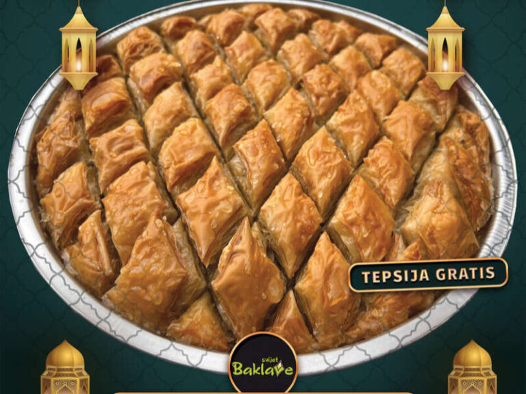 Svijet baklave Zenica: Tepsija slagane orah baklave 29 KM – 2,1 kg 