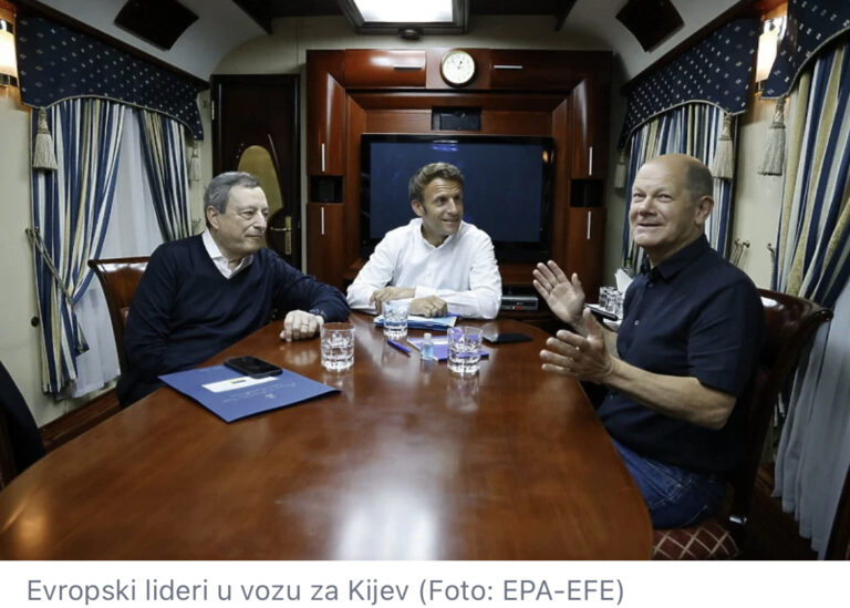 Lideri Njemačke, Francuske i Italije noćnim vozom otputovali za Kijev