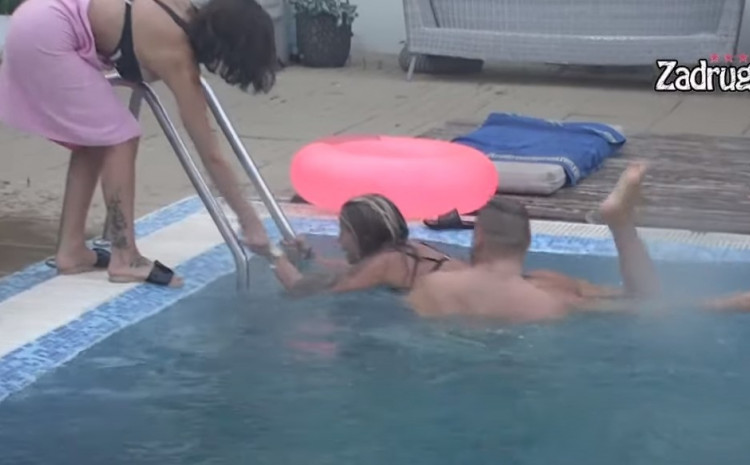 Kratko trajao mir između Dalile i Filipa, ona završila u bazenu (VIDEO)