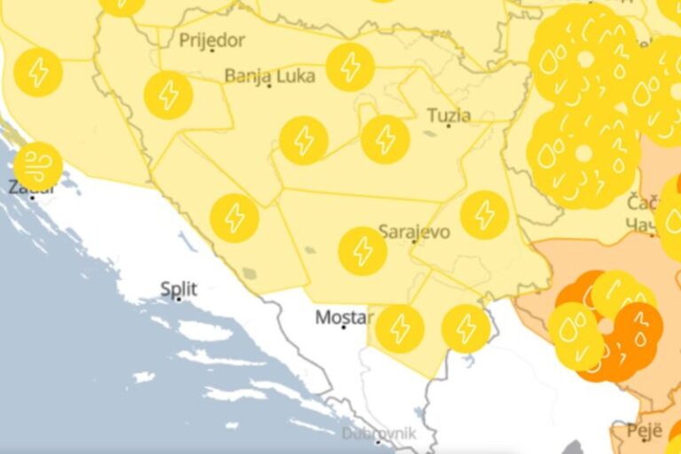 U većem dijelu BiH na snazi žuti meteoalarm