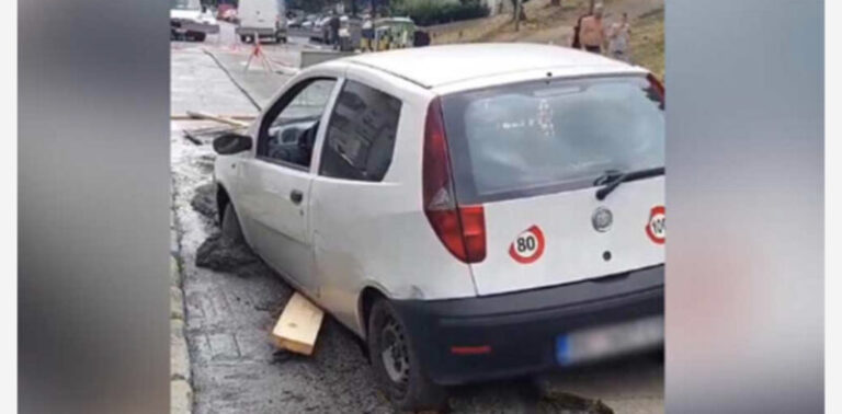 Zaletio se automobilom na trotoar, lomio sve pred sobom