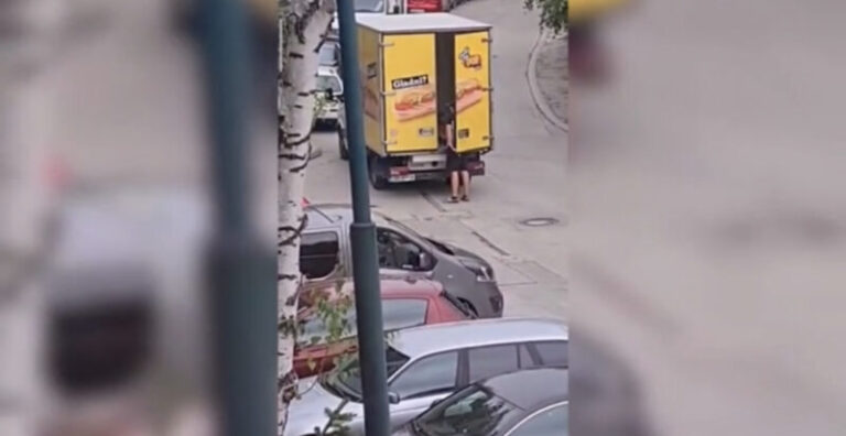 Snimak iz BiH: Lopovi vršljali po kamionu za dostavu, a onda se pojavio vozač 