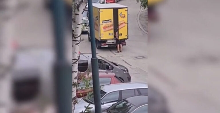 Snimak iz BiH: Lopovi vršljali po kamionu za dostavu, a onda se pojavio vozač 