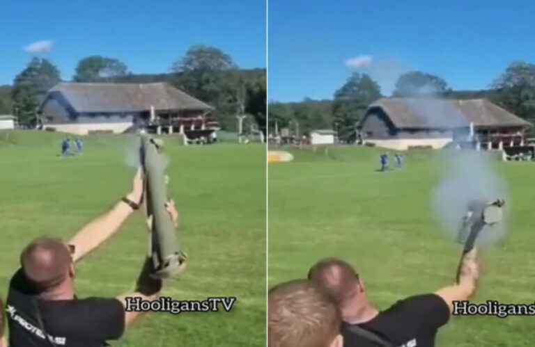 Navijač na utakmici pucao iz “zolje”, raketa eksplodirala na terenu (VIDEO)
