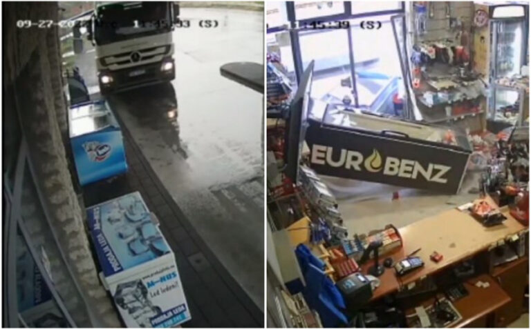 BiH | Kamionom udario u benzinsku pumpu (VIDEO)