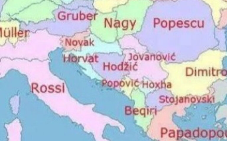Objavljena karta najčešćih prezimena u Evropi, evo koga ima najviše u BiH