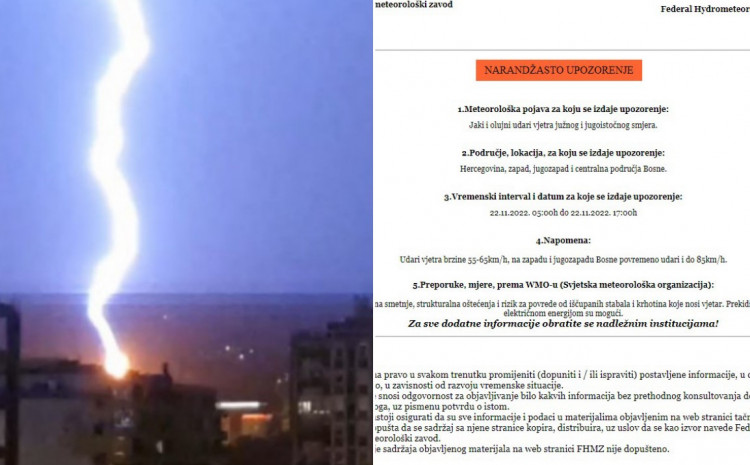 Upaljen narandžasti meteoalarm: Upozorenje na jake i olujne udare vjetra, puhat će i do 85 kilometara na sat