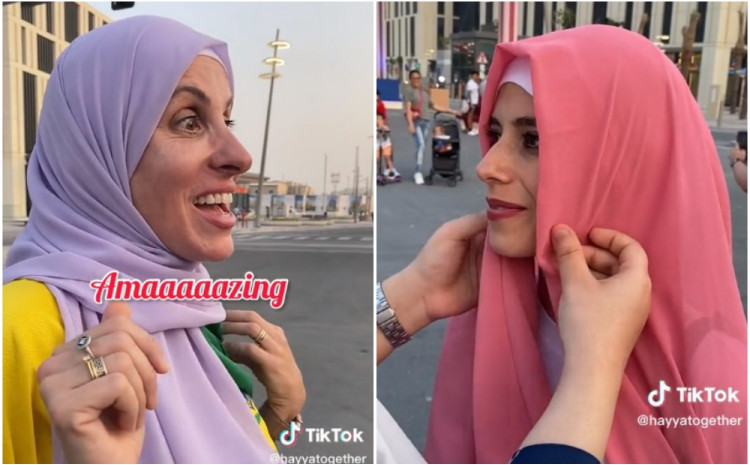 Navijačice u Kataru prvi put stavile hidžab, pogledajte njihovu reakciju