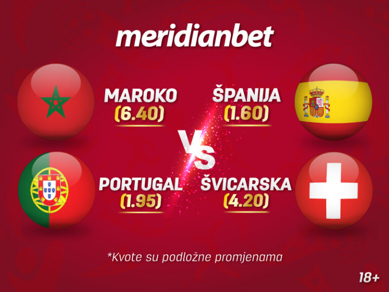 Kladionica Meridian – najveće kvote na planeti: Španija 1.62, Portugal 2.00