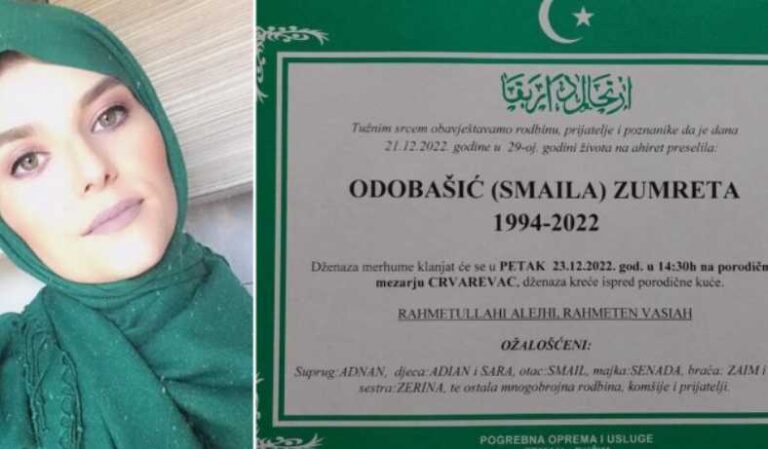DA TI SRCE PUKNE: Preminula Zumreta Odobašić (29)