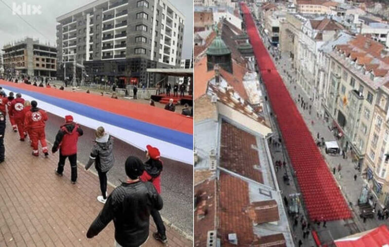 Vlast RS-a razvila zastavu dugu 500 metara kojom slave neustavni praznik koji je doveo do hiljada ubijenih