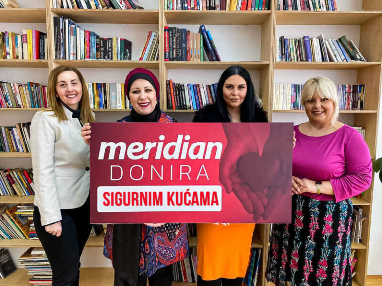 Povodom Međunarodnog dana žena, kompanija Meridian vrijednim donacijama podržala je rad sigurnih kuća u Banjaluci i Sarajevu.