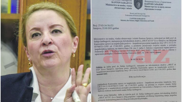 Nema doktorat: Ministarstvo obrazovanja KS odbilo žalbu Sebije Izetbegović
