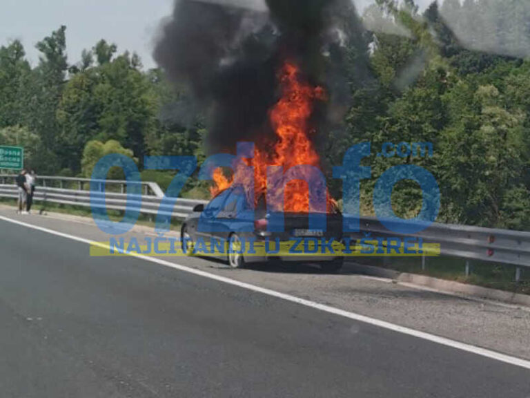 Drama na autoputu Sarajevo – Zenica, gori BMW