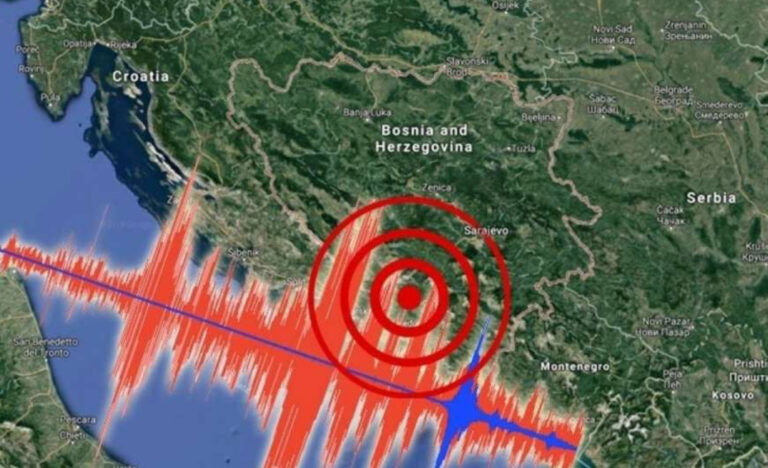 Zemljotres na samoj granici Bosne i Hercegovine
