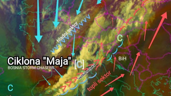 BiH će danas zahvatiti ciklone “Maja”: Stiže nevrijeme s kišom i grmljavinom