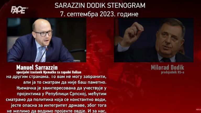 Face TV objavio stenogram razgovora Saracina i Dodika: “Rakija vam je bolja nego politika”