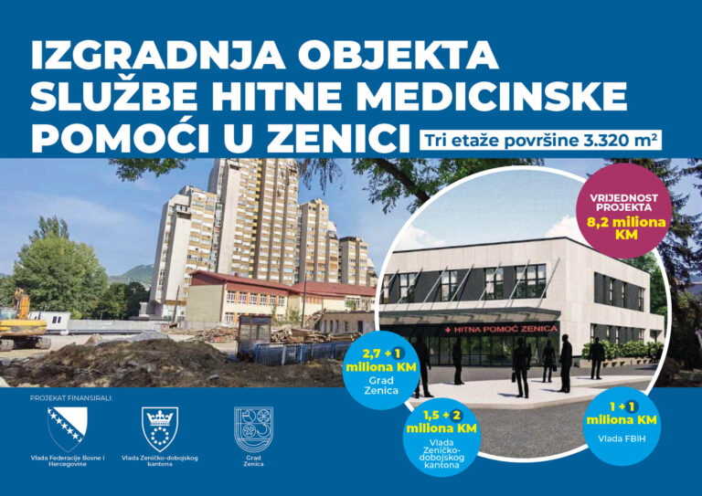 Napreduju radovi na izgradnji objekta Službe hitne medicinske pomoći sa pratećim sadržajima u Zenici