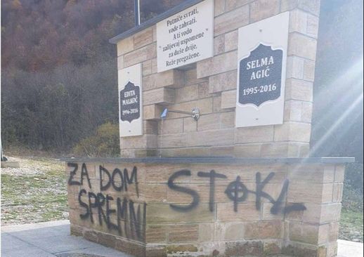 Vandalizirana hajr česma izgrađena u znak sjećanja na Selmu Agić i Editu Malkoč: Osvanule uvredljive poruke