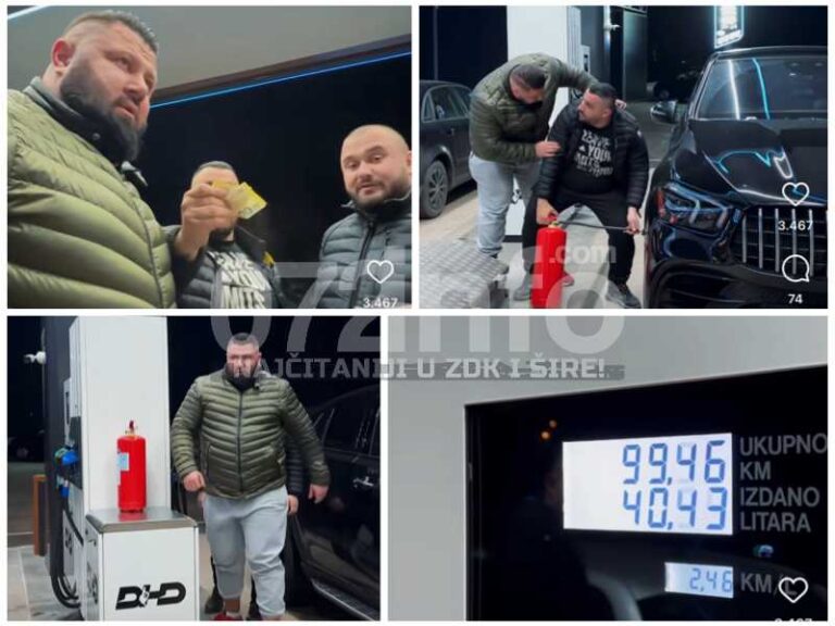 Najjači Bosanac Nedžmin Ambešković častio gorivom za “stoju” na DHD benzinskoj pumpi u Zenici