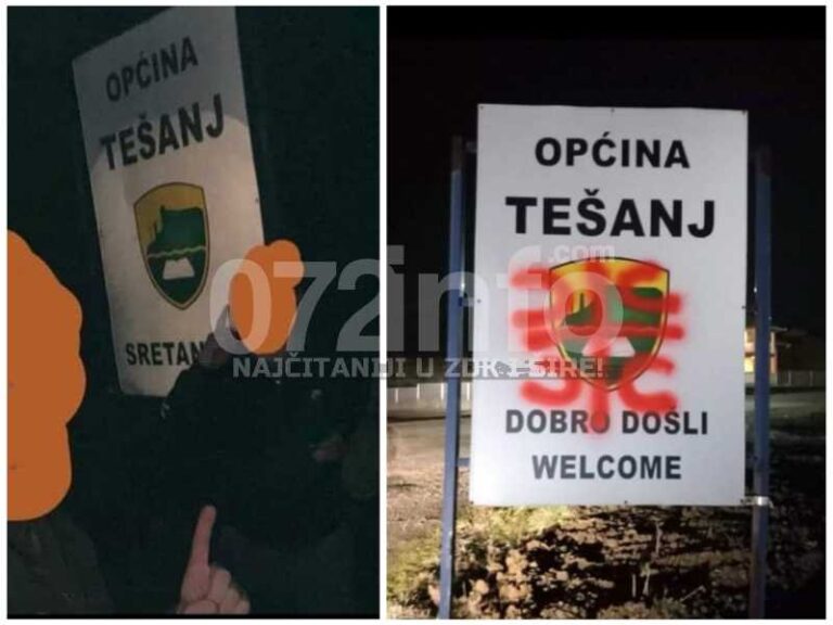 TAKO SE TO RADI: Mještani Tešnja očistili tablu na kojoj je pisalo 4S