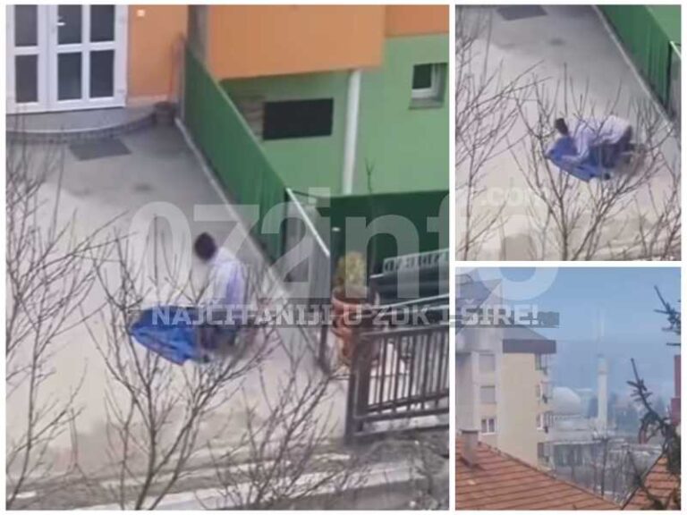 VELIKA VOLJA I ŽELJA: Radnik u Zenici obavlja namaz uprkos velikoj hladnoći