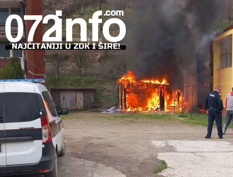 Požar u Nemili kod škole, policija i vatrogasci na licu mjesta