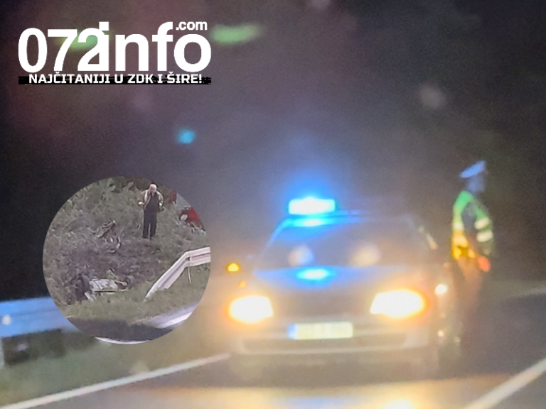 NESREĆA KOD ŽEPČA NA M-17: Automobil završio na krovu, Hitna pomoć i policija na licu mjesta (VIDEO)