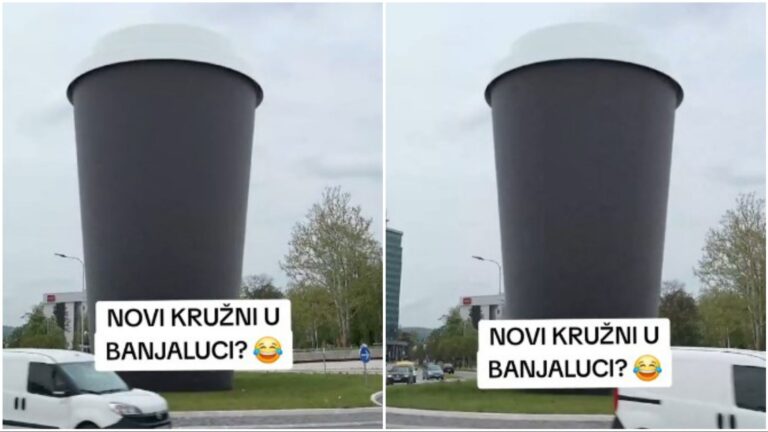 Instalacija na kružnom toku u Banjoj Luci postala viralna: Je li ovo “kafa za ponijeti”