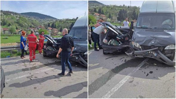 Tri osobe povrijeđene u sudaru kod Travnika, saobraćaj obustavljen