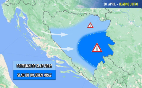 Dijelove BiH večeras očekuje vremenska neprilika, meteorolozi objavili gdje tačno