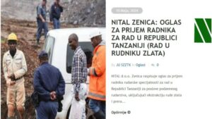 Firma iz Zenice traži radnike za rad u rudniku zlata u Tanzaniji