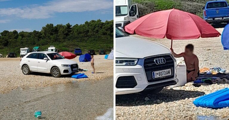 Audi parkirao na plaži metar od mora, kupači negodovali