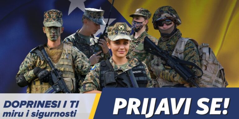 Objavljen javni oglas za prijem kandidata u profesionalnu vojnu službu Oružanih snaga BiH