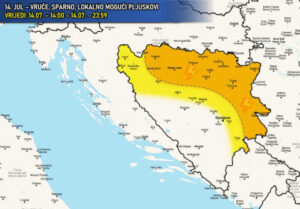 Iako se od vreline i asfalt topi: Držite kišobrane pri ruci, evo gdje će padati...