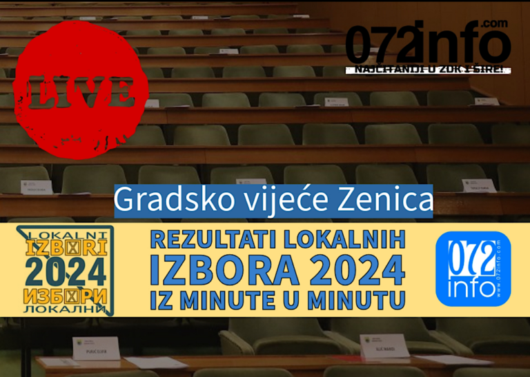 SA SVIH BIRAČKIH MJESTA: Pratite uživo rezultate izbora za GV Zenica na 072info!