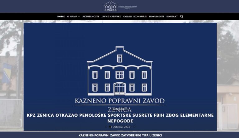 Najveći zatvor u BiH dobio modernu web stranicu: Transparentnost i preglednost na novom nivou